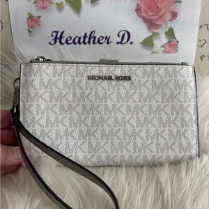 Michael Kors Metallic Silver Wristlet